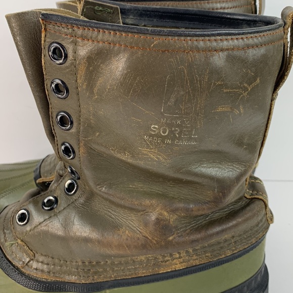 SOREL Kaufman Mark V made in Canada green hunting/hiking winter boots size 10 - Picture 7 of 16